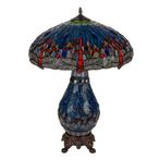 Tiffany tafellamp met verlichte voet – libellemotief – Ø 45, Verzenden, Nieuw