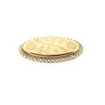 Vintage gouden broche met bloemgravure | Floraal design, Sieraden, Tassen en Uiterlijk, Broches, Ophalen of Verzenden, Gebruikt