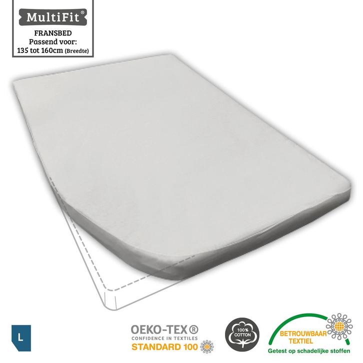 Textielpakket LINKS, Frans bed - 2 moltons met 2 hoeslakens, Huis en Inrichting, Slaapkamer | Beddengoed, Overige typen, Wit, Nieuw