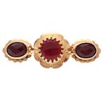 Vintage gouden broche met carneool (jaren 20, antiek), Sieraden, Tassen en Uiterlijk, Broches, Gebruikt, Overige kleuren, Ophalen of Verzenden