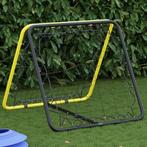 vidaXL Voetbalrebounder dubbelzijdig verstelbaar staal geel, Sport en Fitness, Voetbal, Verzenden, Nieuw