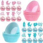 Cupcake prikkers en taart topper pakket Gender reveal, Hobby en Vrije tijd, Taarten en Cupcakes maken, Verzenden, Nieuw, Taarten of Cupcakes