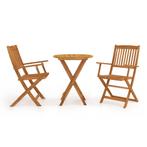 vidaXL 3-delige Bistroset inklapbaar massief acaciahout, Tuin en Terras, Tuinsets en Loungesets, Verzenden, Nieuw, Hout