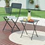Tuintafel Vegårshei opvouwbaar 45x40x40 cm zwart [en.casa], Verzenden, Nieuw