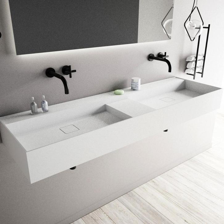 Wastafel Ideavit Solidbliss 150x45x16 cm Solid Surface 1, Doe-het-zelf en Verbouw, Sanitair, Ophalen of Verzenden