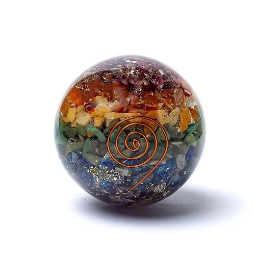 Orgoniet bol 7 chakra ±5.5cm, Sport en Fitness, Gezondheidsproducten en Wellness, Ophalen of Verzenden