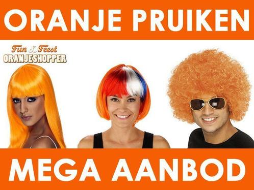 Oranje pruik - Mega aanbod oranje pruiken, Hobby en Vrije tijd, Feestartikelen, Hoed of Pruik, Nieuw, Ophalen of Verzenden