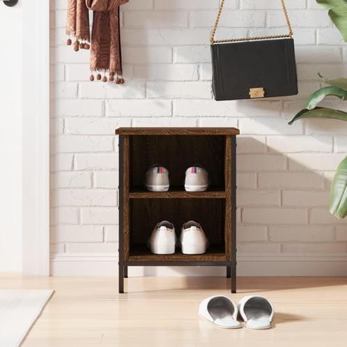vidaXL Schoenenkast 38x35x50 cm bewerkt hout bruin, Huis en Inrichting, Kasten | Schoenenrekken, Nieuw, Verzenden