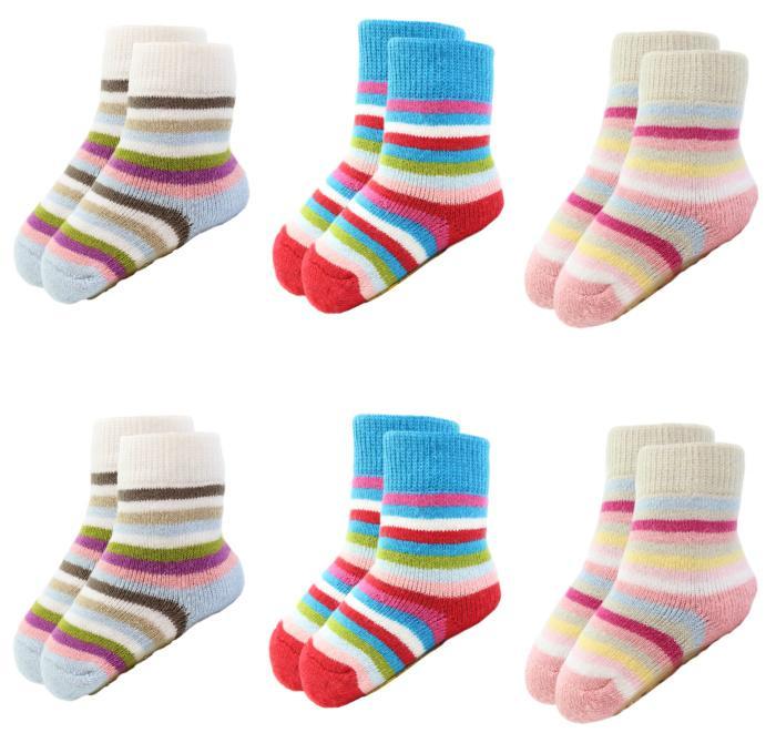 6 paar Meisjes Babysokken - Anti-slip - Gestreept, Kinderen en Baby's, Kinderkleding | Schoenen en Sokken, Verzenden