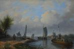 Jacobus van der Stok (1794-1864) - Rivierlandschap, Antiek en Kunst, Kunst | Schilderijen | Klassiek