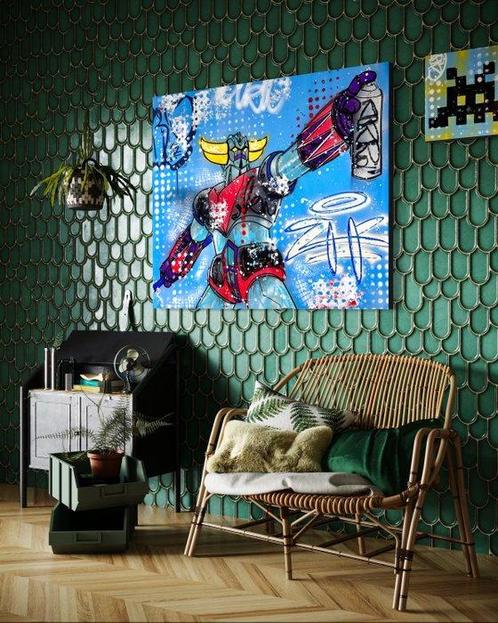 Moabit - Goldorak VS Invader /Diptych/ XXL, Antiek en Kunst, Kunst | Schilderijen | Modern