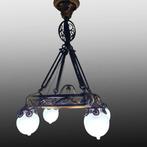 Dans le style de E. Brandt - Plafondlamp - Brons, Glas,, Antiek en Kunst