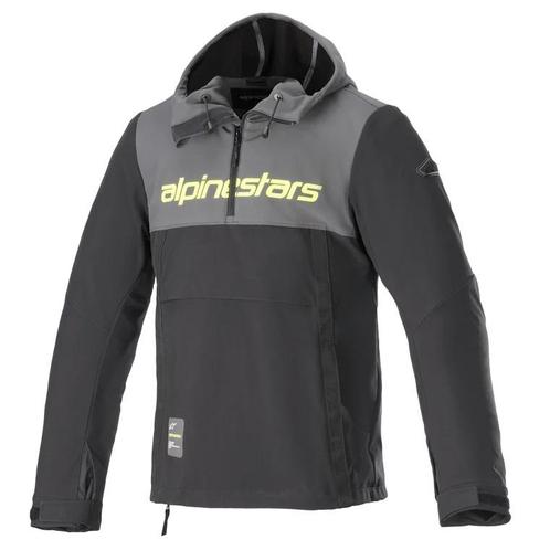Alpinestars Sherpa Hoodie Tar Grijs Zwart Fluo Geel, Motoren, Kleding | Motorkleding, Heren, Nieuw met kaartje, Jas | textiel