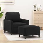 vidaXL Fauteuil met voetenbank 60 cm fluweel zwart, Huis en Inrichting, Banken | Bankstellen, Eenpersoons, Verzenden, Nieuw, Minder dan 150 cm