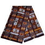 Afrikaanse print stof - Bruine patronen Bogolan / Mud cloth, Ophalen of Verzenden, Nieuw