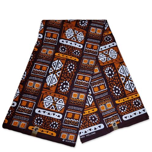 Afrikaanse print stof - Bruine patronen Bogolan / Mud cloth, Hobby en Vrije tijd, Stoffen en Lappen, Nieuw, Ophalen of Verzenden