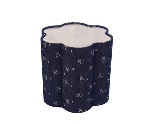 Lampenkap Denim Doodskop Ø 20 cm, Huis en Inrichting, Lampen | Lampenkappen, Minder dan 25 cm, Overige vormen, Wit, Blauw, Overige kleuren