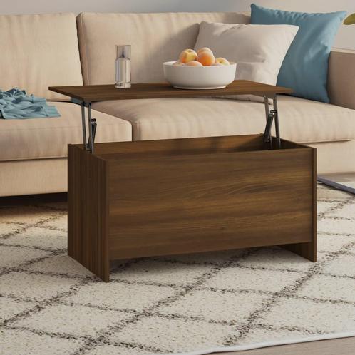 vidaXL Salontafel 102x55,5x52,5 cm bewerkt hout bruin, Huis en Inrichting, Tafels | Salontafels, 100 tot 150 cm, Nieuw, Overige houtsoorten