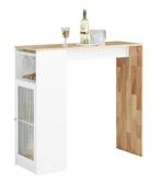 Bartafel Industrieel Hout en Wit MDF– Met Opbergruimte 108×1, Verzenden, Nieuw