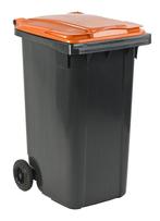 Afvalcontainer 240 liter grijs met oranje deksel, Huis en Inrichting, Woonaccessoires | Prullenbakken, Nieuw, Kunststof, 40 liter of meer