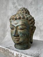 sculptuur, NO RESERVE PRICE - Bronze Patinated Buddha Head -, Antiek en Kunst