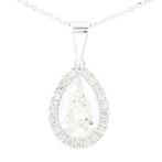 Ketting met hanger - 14 karaat Witgoud -  2.36ct. tw.