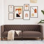 vidaXL Driezitsbank Chesterfield-stijl kunstleer bruin, Huis en Inrichting, Verzenden, Nieuw, Driepersoons, Leer