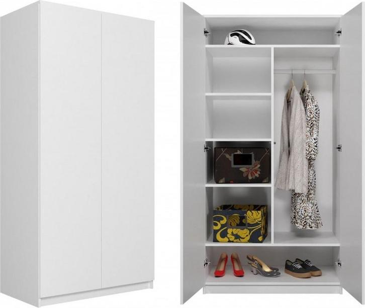 Kledingkasten - Wit (Kledingkast 150 breed, Slaapkamer), Huis en Inrichting, Kasten | Kledingkasten, 50 tot 75 cm, Nieuw, Overige houtsoorten