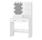 Kaptafel LED met Spiegel, 2 Lades en 4 Planken, Verzenden, Nieuw