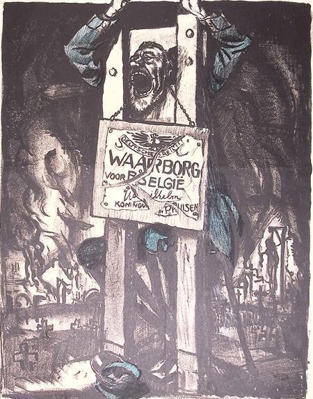 Spotprent Duitse rijkskanselier als hypocriet over neutra..., Antiek en Kunst, Kunst | Litho's en Zeefdrukken, Verzenden