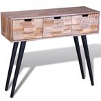 vidaXL Wandtafel met 3 lades gerecycled teakhout, Huis en Inrichting, Tafels | Bijzettafels, Verzenden, Nieuw, Hout, 60 cm of meer