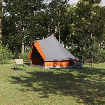 vidaXL Familie Tent Tipi Grijs en Oranje 8-Persoons beschikbaar voor biedingen