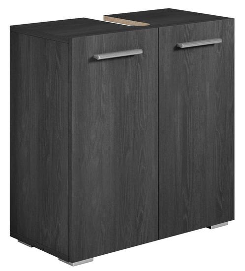 Wastafelkast Jupiter 60 x 30 x 60 cm Zwart Houtnerf, Huis en Inrichting, Badkamer | Badkamermeubels, Wastafelkast, Nieuw, Verzenden