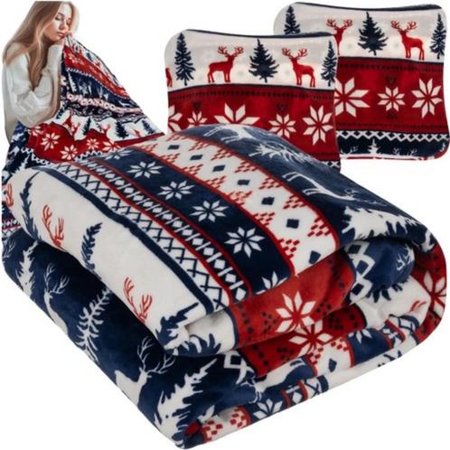 Ruhhy Kerst Deken + 2 Kussenhoezen – Warme en Zachte Set,., Diversen, Verpleegmiddelen, Nieuw, Ophalen of Verzenden