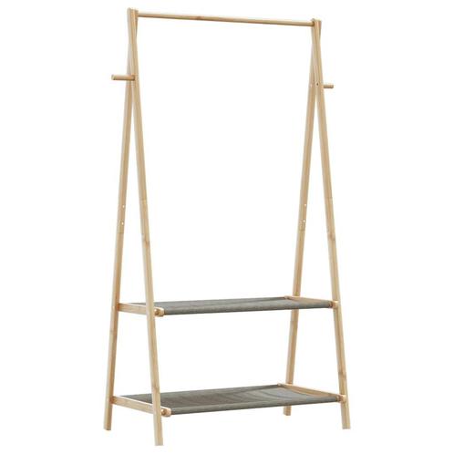 vidaXL Kledingrek met schappen 96x45,5x150,5 cm bamboe, Kleding | Dames, Kledingrekken, Nieuw, Verzenden