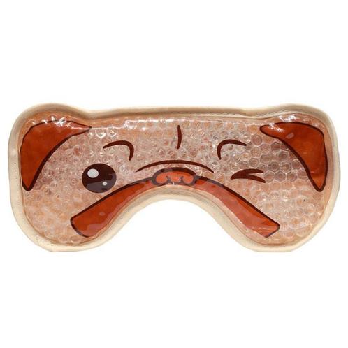 Oogmasker Mopshond Pluche Rand Gel - Bruin - 9x20cm NIEUW, Sieraden, Tassen en Uiterlijk, Uiterlijk | Gezichtsverzorging, Nieuw