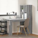 vidaXL Bureau met plank met opslag Grijs Sonoma 122 x 67 x, Verzenden, Nieuw