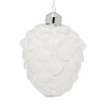 Kerst ornament | Dennenappel (Glas, Wit), Diversen, Kerst, Verzenden, Nieuw