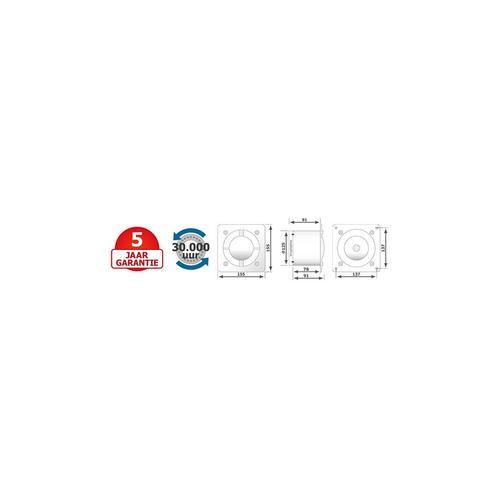 Badkamer Ventilator Pro Design Nalooptimer 125mm 170 m3 Bold, Doe-het-zelf en Verbouw, Sanitair, Ophalen of Verzenden