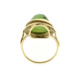 Gouden ring met Jade, Gebruikt, Overige kleuren, Ophalen of Verzenden, 17 tot 18