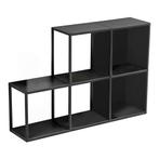 Wandplankenset Nostened 5-delig zwart met achterwand en zijw, Huis en Inrichting, Woonaccessoires | Wandplanken en Boekenplanken