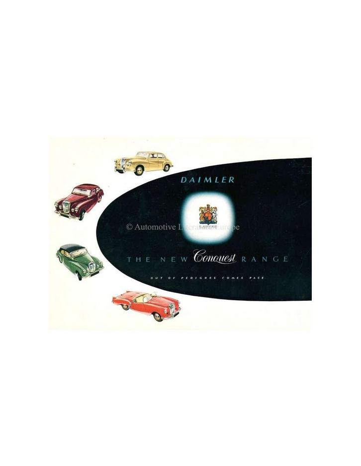 1955 DAIMLER CONQUEST PROGRAMMA BROCHURE ENGELS, Boeken, Auto's | Folders en Tijdschriften