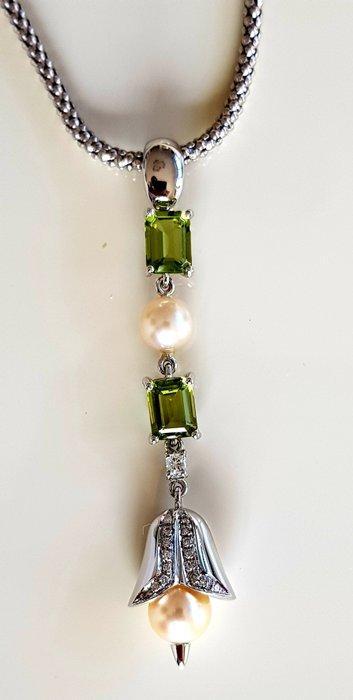 Halsketting - 18 karaat Witgoud, Sieraden, Tassen en Uiterlijk, Kettingen