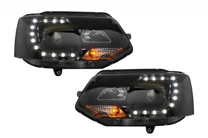 Koplampen VW T5 bus 09-15 LED Dagrijverlichting Zwart, Auto-onderdelen, Overige Auto-onderdelen, Ophalen of Verzenden