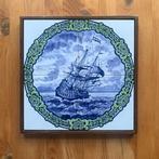 Tegel - Maritiem - 1950-1960 - Handgeschilderd schip