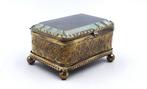 Sieradendoos - Napoleon III, Messing, Glas, Antiek en Kunst