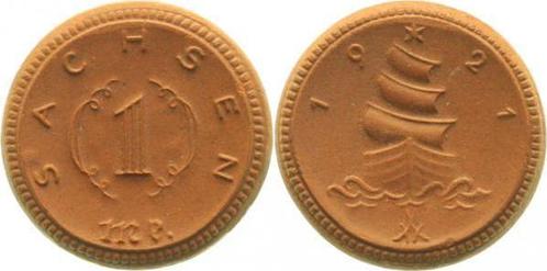 Duitsland 1 Mark 1921 Sachsen NotMunt Handform! J55, Postzegels en Munten, Munten | Nederland, Verzenden