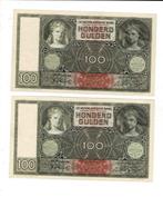 Nederland. - 2 x 100 gulden 1942 - consecutive - Pick 51-c /