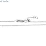 Zilveren kabel verstelbare  ketting 55 cm, Verzenden, Nieuw, Zilver