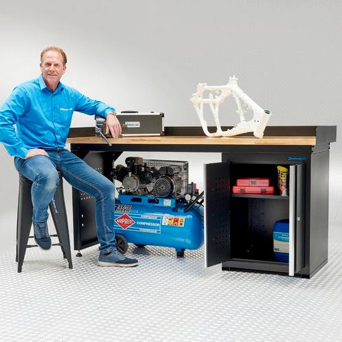 Datona Werkbank 200 cm 1 kast deuren eiken - Datona -, Doe-het-zelf en Verbouw, Werkbanken, Nieuw, Ophalen of Verzenden